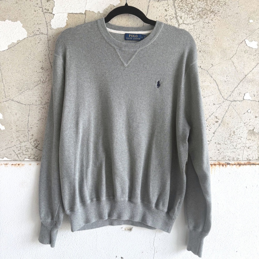Vintage Polo Ralph Lauren Sweater Mens Large Cotton Knit Pullover Pony Logo Prep